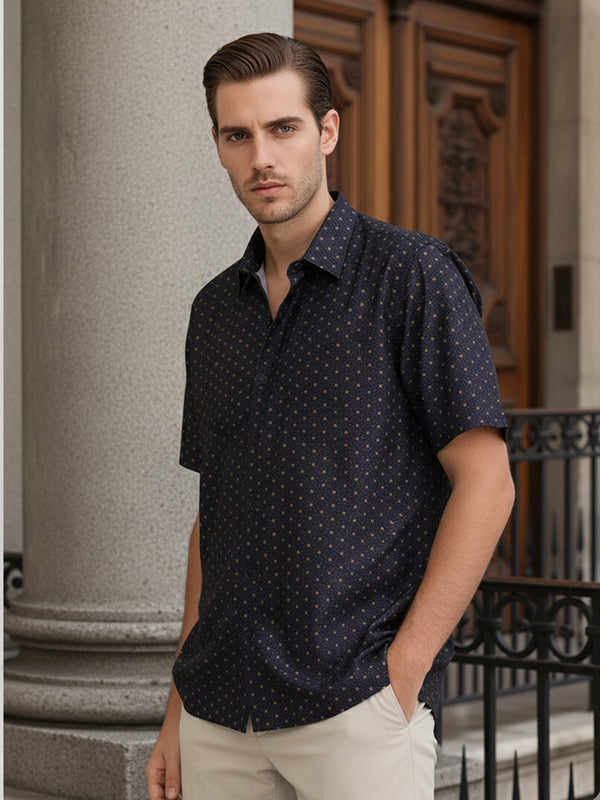 RADEN SHORT SLEEVE SHIRT (MIDNIGHT BLUE)